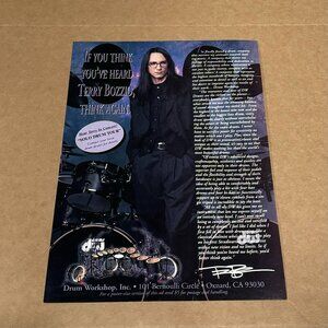 Terry Bozzio of Missing Persons - DW DRUMS - 1995 Print Advertisement